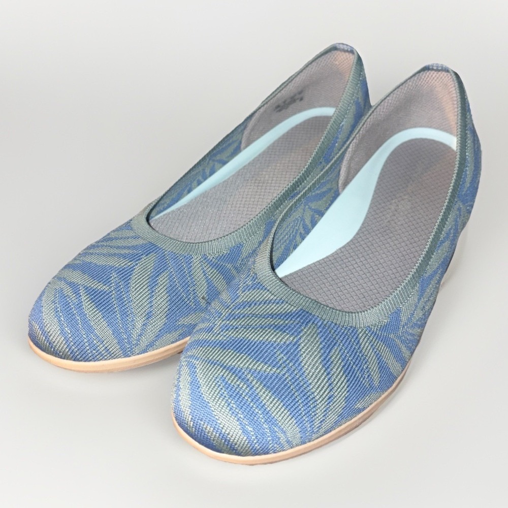 BZees Kit Stretch Knit Machine Washable Ballet Flat‎ Blue Size 11 W